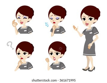 Therapist full length and Facial expression set