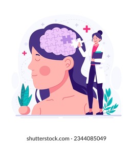 The therapist helps clear the patient's mind