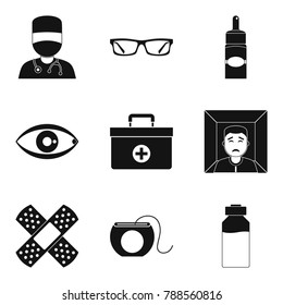 Therapist icons set. Simple set of 9 therapist vector icons for web isolated on white background