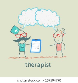 therapist keeps a folder in his hand and says to the patient