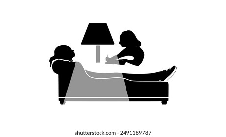 The therapist takes notes during a rehabilitation session with the patient
