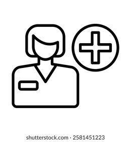 Therapist Vector Line Icon Design