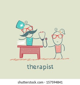 therapist at work talking to a patient