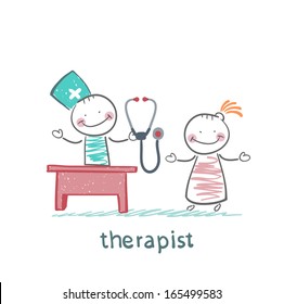 therapist at work talking to a patient