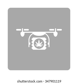Therapy Air Copter Shipment vector icon. Style is flat rounded square button, white and silver colors, white background.