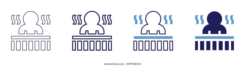 Therapy for anger icon in 4 different styles. Thin Line, Line, Bold Line, Duotone. Duotone style. Editable stroke.