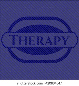 Therapy badge with denim texture