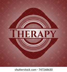 Therapy badge with red background