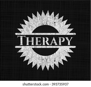 Therapy chalk emblem, retro style, chalk or chalkboard texture
