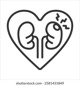 Therapy Chrome Kidney Icon Vector Illustration Outline