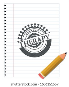Therapy drawn with pencil strokes. Vector Illustration. Detailed.