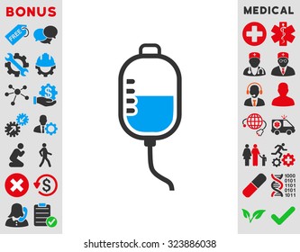 Therapy Dropper vector icon. Style is bicolor flat symbol, blue and gray colors, rounded angles, white background.