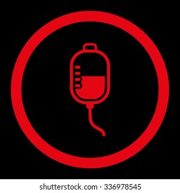 Therapy Dropper vector icon. Style is flat rounded symbol, red color, rounded angles, black background.