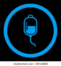 Therapy Dropper vector icon. Style is flat rounded symbol, blue color, rounded angles, black background.