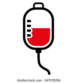 Therapy Dropper vector icon. Style is bicolor flat symbol, intensive red and black colors, rounded angles, white background.
