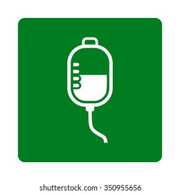 Therapy Dropper vector icon. Style is flat rounded square button, white and green colors, white background.