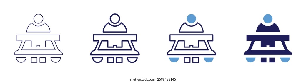 Therapy exercises icon in 4 different styles. Thin Line, Line, Bold Line, Duotone. Duotone style. Editable stroke.