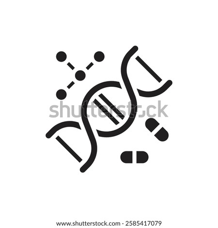 Therapy Genetherapy Filled Icon Vector Illustration