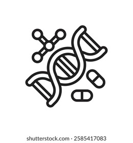 Therapy Genetherapy Outline Icon Vector Illustration