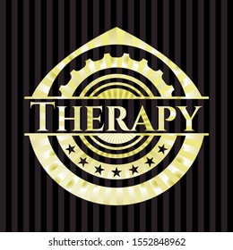 Therapy gold badge or emblem. Vector Illustration. Detailed.