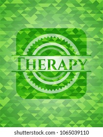  Therapy green emblem. Mosaic background