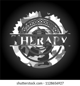 Therapy grey camouflaged emblem
