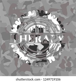 Therapy grey camouflaged emblem