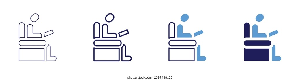 Therapy for grief icon in 4 different styles. Thin Line, Line, Bold Line, Duotone. Duotone style. Editable stroke.