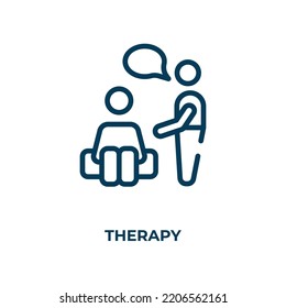 Therapy icon. Linear vector illustration from therapy collection. Outline therapy icon vector. Thin line symbol for use on web and mobile apps, logo, print media.
