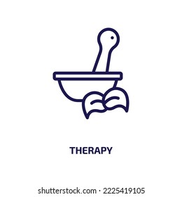 icono de terapia de la colección de naturaleza. Terapia lineal delgada, médico, ícono de esquema de tratamiento aislado en fondo blanco. Signo de terapia vectorial de línea, símbolo para web y móvil