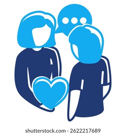Therapy icon represented by therapist, client Dualtone style.