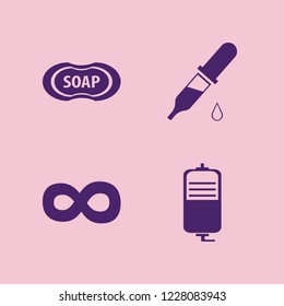 therapy icon. therapy vector icons set drop counter, soap, mask and dropper pipette