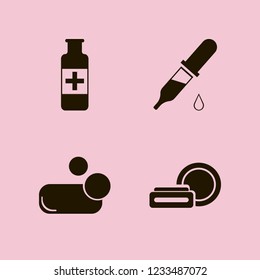 therapy icon. therapy vector icons set dropper pipette, soap, medicine bottle and cosmetic cream