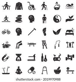 Therapy Icons. Black Scribble Design. Vector Illustration.