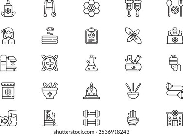 Therapy icons collection is a vector illustration with editable stroke.