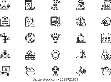 Therapy icons collection is a vector illustration with editable stroke.