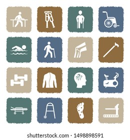 Therapy Icons. Grunge Color Flat Design. Vector Illustration.
