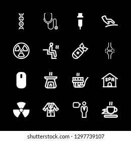 therapy icons set with syringe, care and sauna vector set
