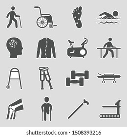 Therapy Icons. Sticker Design. Vector Illustration.