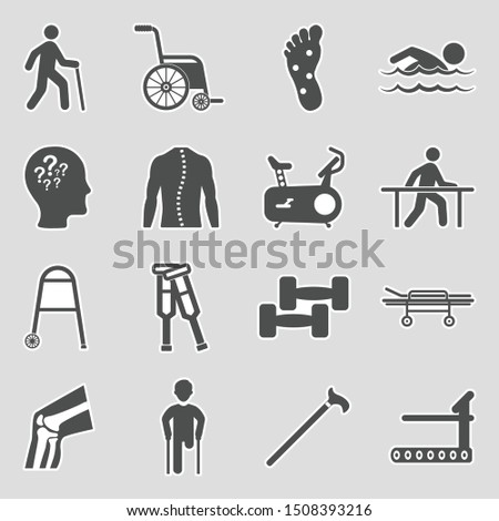 Therapy Icons. Sticker Design. Vector Illustration.