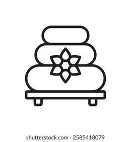 Therapy Lithotherapy Outline Icon Vector Illustration