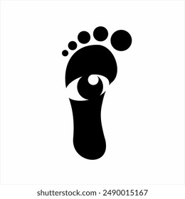 Therapy logo design with a unique concept. Illustration of soles of feet with eyes.