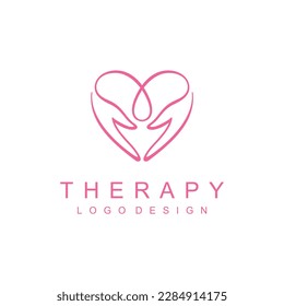 Therapy logo with love element, message logo