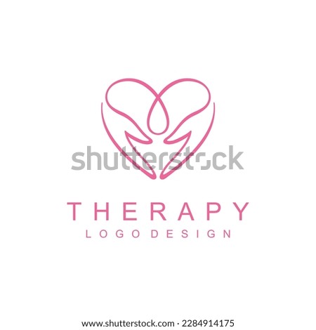 Therapy logo with love element, message logo