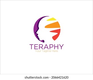 therapy mind head logo designs for psychology and medical service