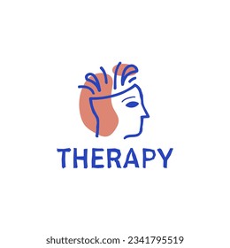 Therapy mind natural health logo designs simple modern, vector template