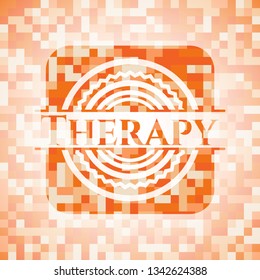 Therapy orange mosaic emblem