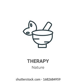 Therapy outline vector icon. Thin line black therapy icon, flat vector simple element illustration from editable nature concept isolated stroke on white background