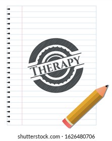 Therapy with pencil strokes. Vector Illustration. Detailed.