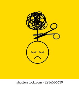 Terapia, concepto de ayuda psicoterapéutica, ilustración de resolución de problemas. Icono de psicoterapia de depresión, símbolo de apoyo